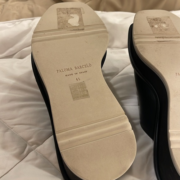 Paloma Barcelo made in Spain, black leather wedge, size 41 - Picture 9 of 12